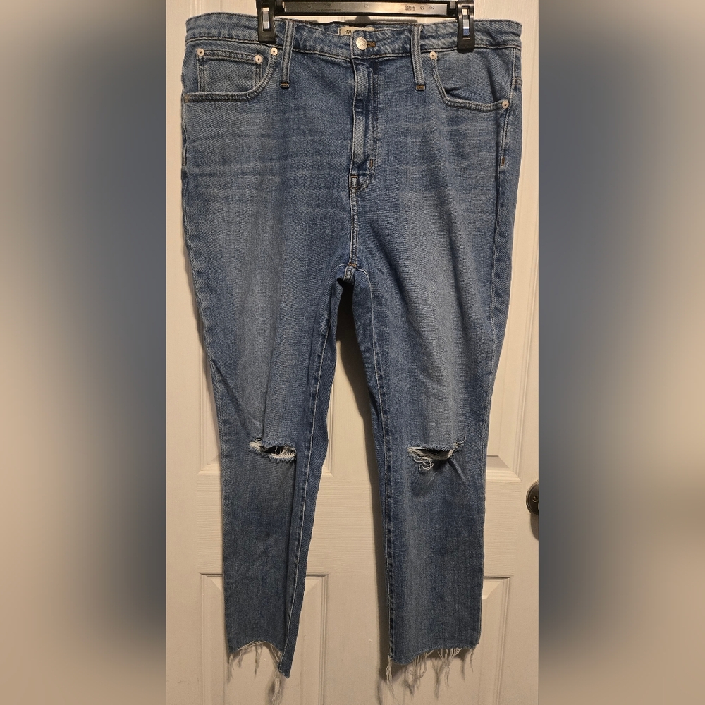 Madewell The High Rise Slim Crop Boy Jeans Size 33 Color Blue - Picture 2 of 14